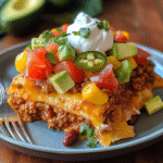 The Ultimate Chili Frito Pie Casserole Guide: A Bold and Easy Comfort Food Classic 8 Topped chili frito pie casserole slice on a plate