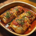 French Stuffed Cabbage Rolls (Choux Farcis): The Most Flavorful Traditional Comfort Dish 8 French Stuffed Cabbage Rolls (Choux Farcis) in tomato sauce