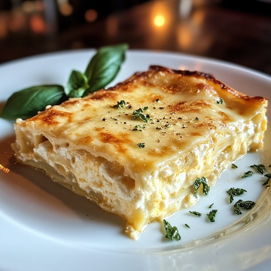 Cheese Lasagna Recipe That’s Comforting, Creamy, and Crowd-Loved 7 Slice of cheese lasagna served