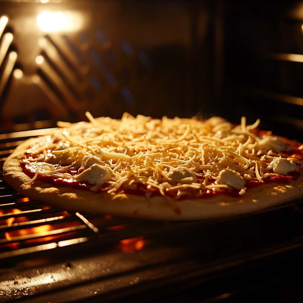 Cheese Pizza Recipe: The Simple Secret Behind Perfect Cheesy Slices 9 Cheese pizza recipe being baked