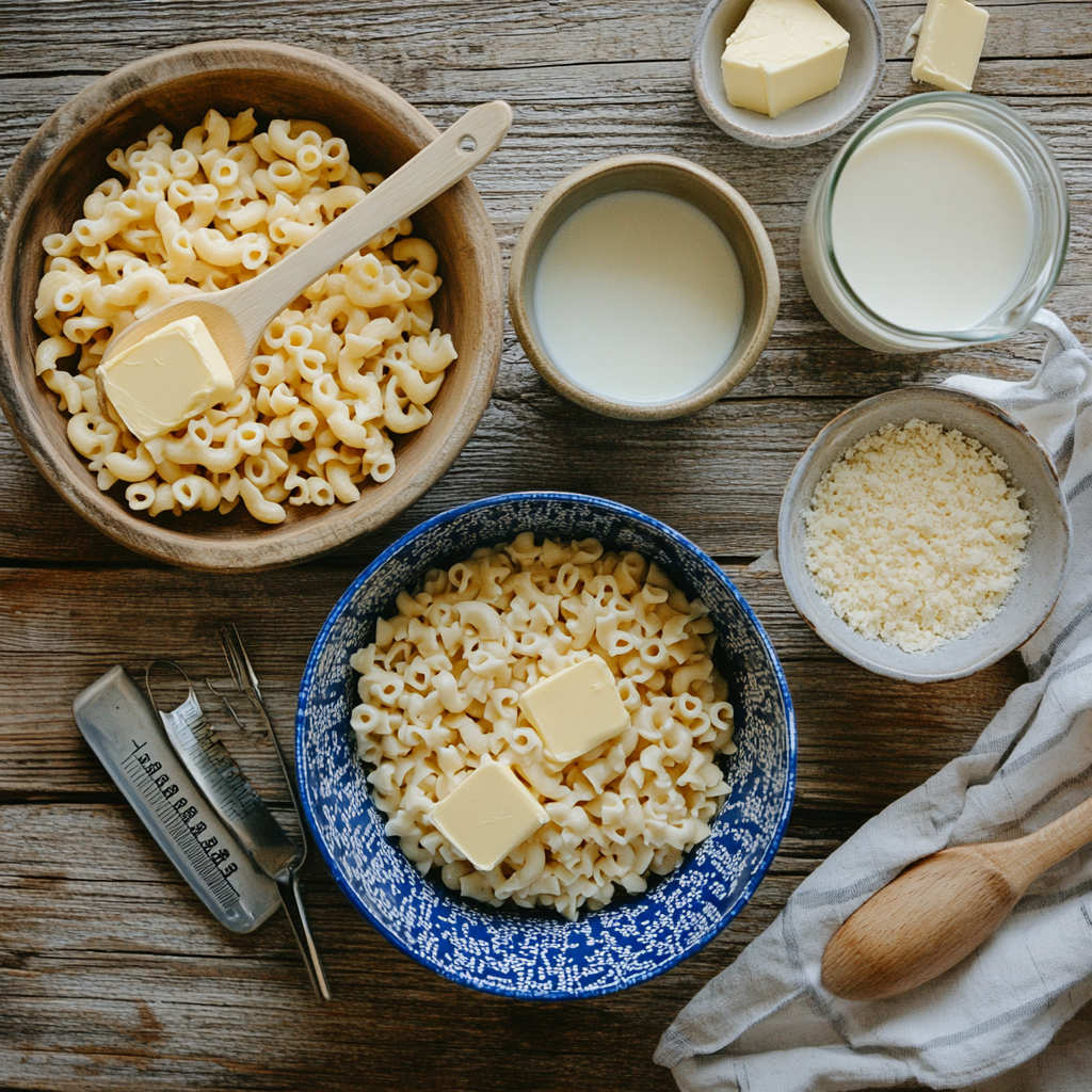 Kraft Mac and Cheese Recipe That Tastes Homemade 7 kraft mac and cheese recipe ingredients laid out