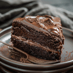 Chocolate Fudge Cake with Chocolate Cream Frosting: My Mom’s Sunday Secret 6 Slice of chocolate fudge cake with chocolate cream frosting