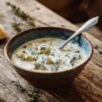 Bleu Cheese Sauce Recipe That’ll Win Over Any Cheese Lover 6 Bleu cheese sauce in rustic bowl with herbs