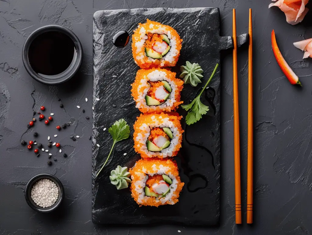  shrimp tempura sushi roll recipe card