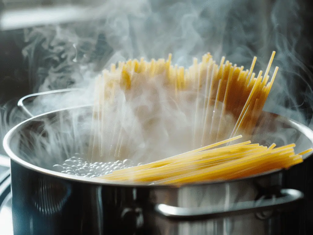 Creamy Mentaiko Pasta That Melts in Your Mouth 10 Boiling pasta for creamy mentaiko pasta